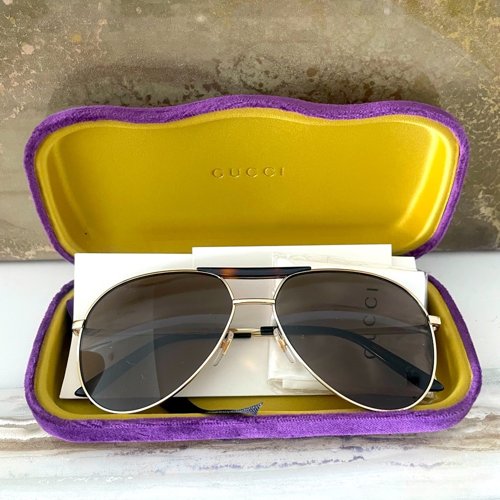 Gucci Sunglasses Aviator GG0204S 002 NEW * AUTHENTIC